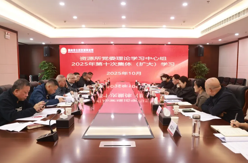 湖南地质资源所党委理论学习中心组开展2025年第十次集体（扩大）学习